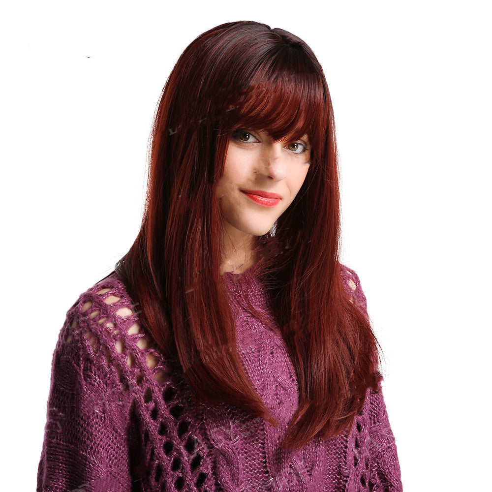 Gradient Machine-made Chemical Fiber Wigs Headgear