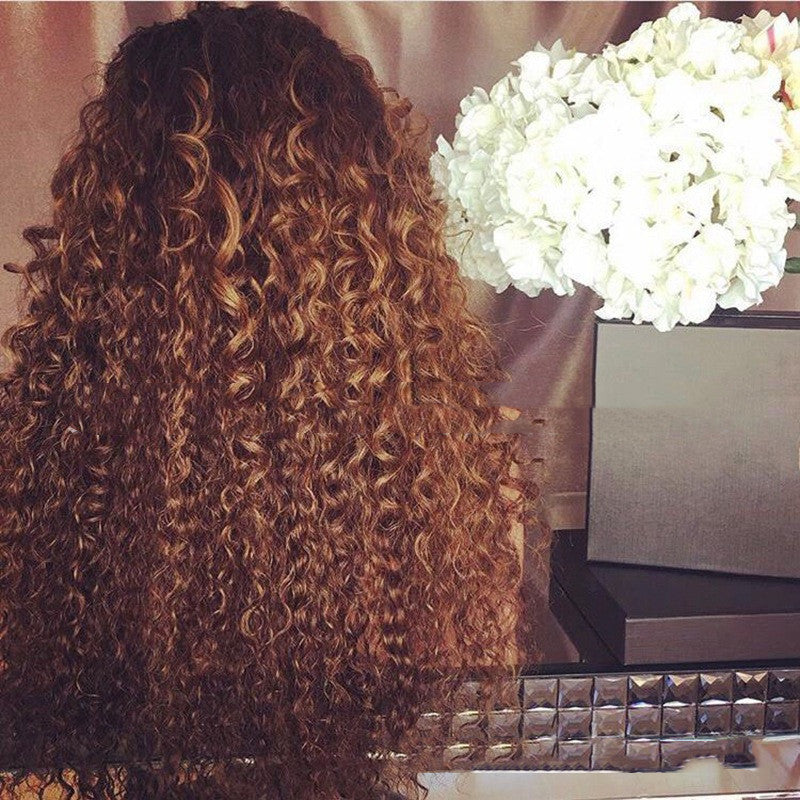 Foreign Trade Fashion Lady's Wig, African Black Brown, Small Curly Hair Cover, Explosive Head, Small Volume Chemical Fiber, Long Curly Hair Cover