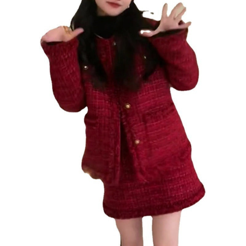 Winter Clothes Christmas Salt Series Wear Elegant Socialite Two-piece Suit