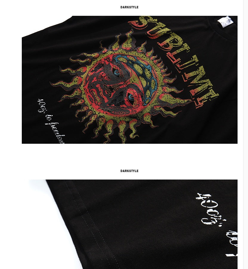 Popular logo dark print short sleeved T-shirt casual casual T-shirt man