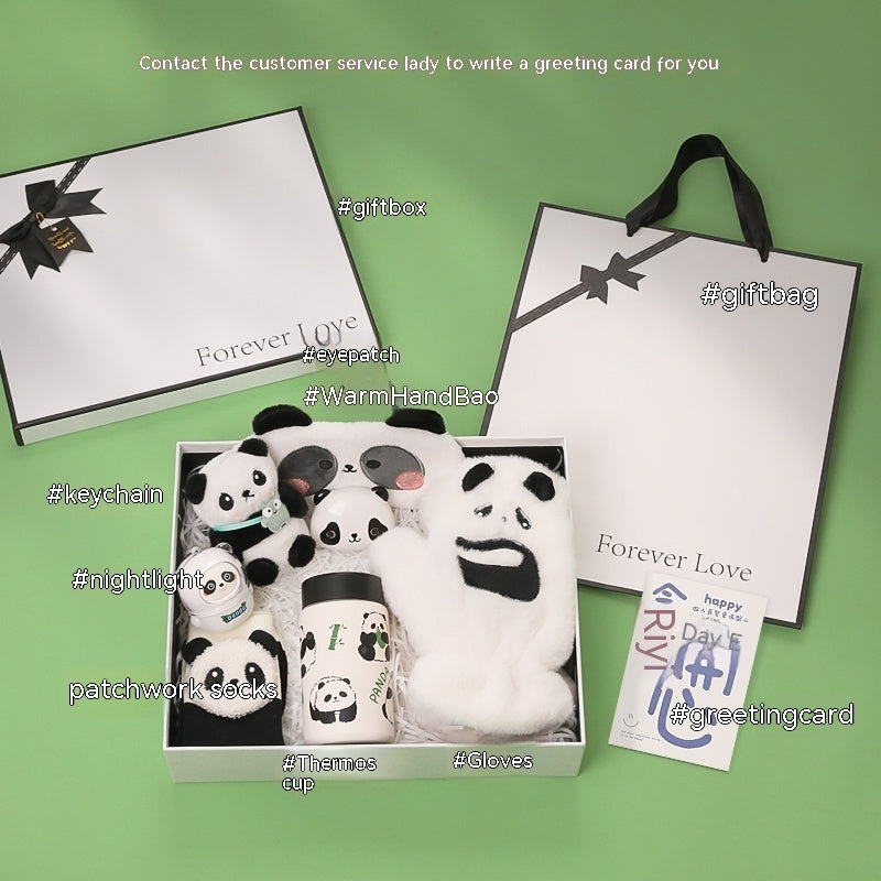 Panda Peripheral Gifts Girlfriends Birthday Elements Practical Winter Warm New Years's Banquet Hand Box Christmas