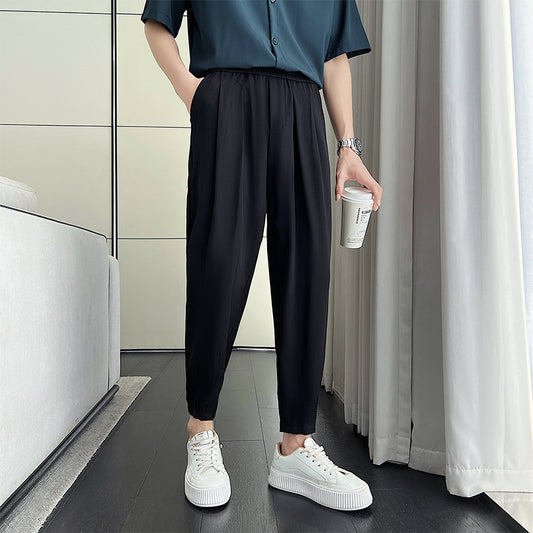 Men's Cropped Casual Pants Small Suit Pants