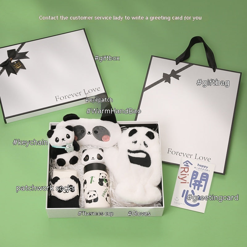 Panda Peripheral Gifts Girlfriends Birthday Elements Practical Winter Warm New Years's Banquet Hand Box Christmas