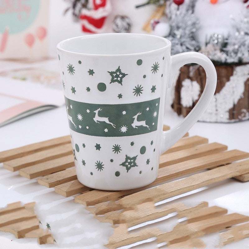 Creative Cute Cartoon Snowman Santa Claus Ceramic Cup Christmas Mug Small Gifts