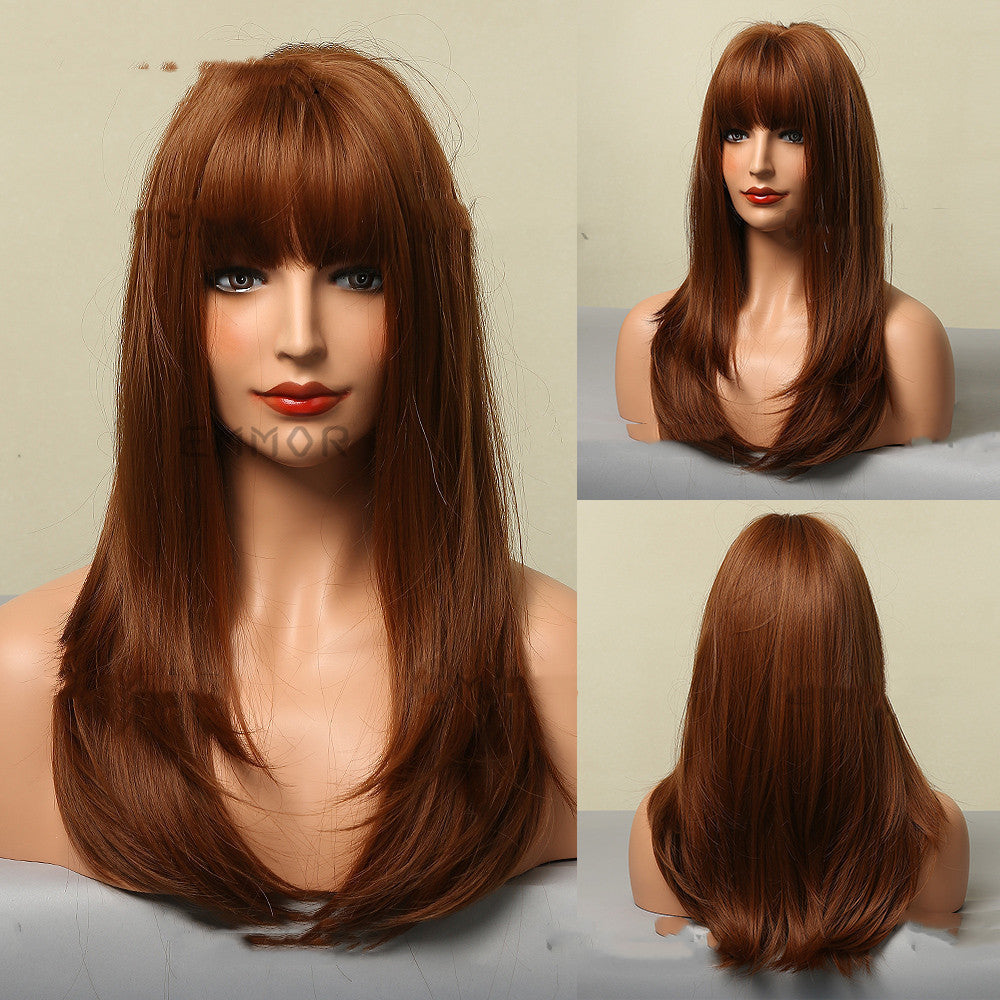 Gradient Machine-made Chemical Fiber Wigs Headgear
