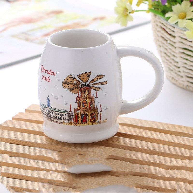 Creative Cute Cartoon Snowman Santa Claus Ceramic Cup Christmas Mug Small Gifts