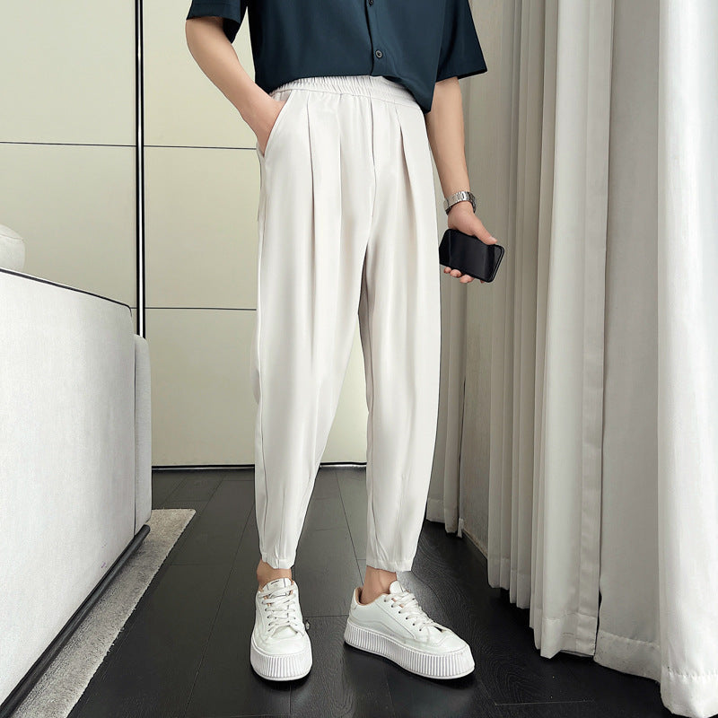 Men's Cropped Casual Pants Small Suit Pants