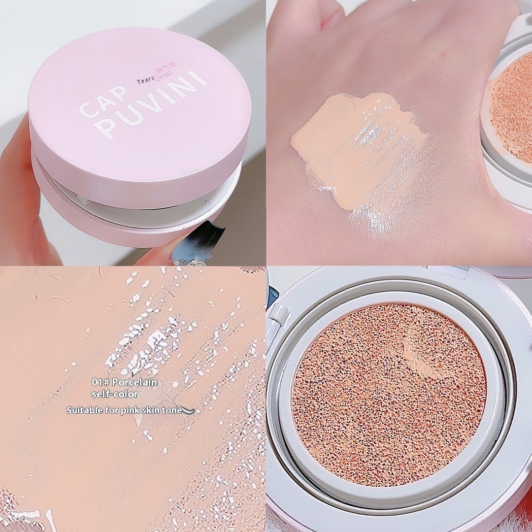 Cappuvini Moisturizing Concealer Makeup Air Cushion Concealer Matte Nude Color Makeup Girlish Style Student Domestic Goods