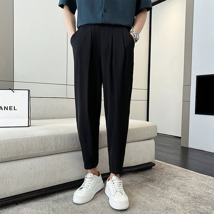 Men's Cropped Casual Pants Small Suit Pants