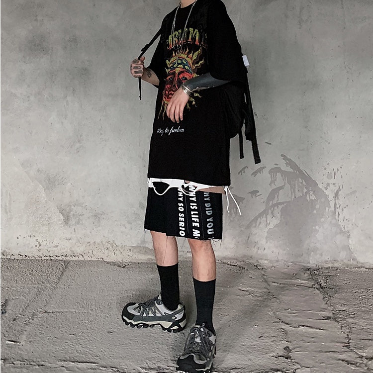 Popular logo dark print short sleeved T-shirt casual casual T-shirt man