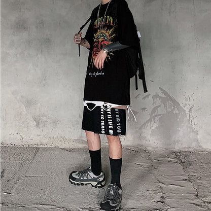 Popular logo dark print short sleeved T-shirt casual casual T-shirt man