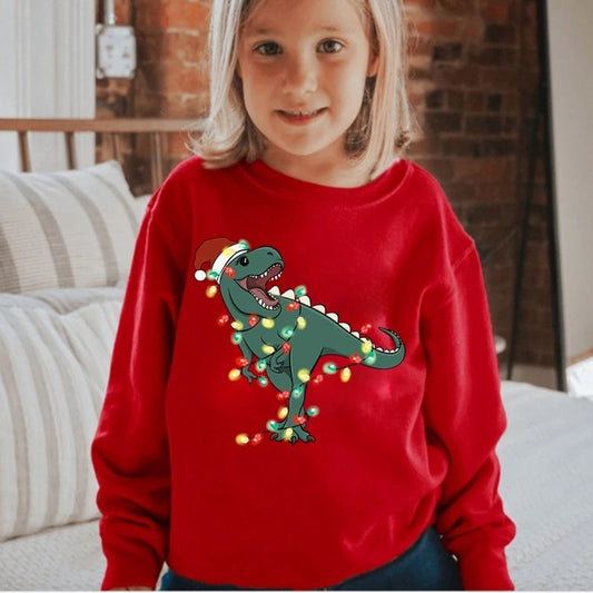 Children's Christmas Red Sweater Pure Cotton Autumn Clothes Western Style