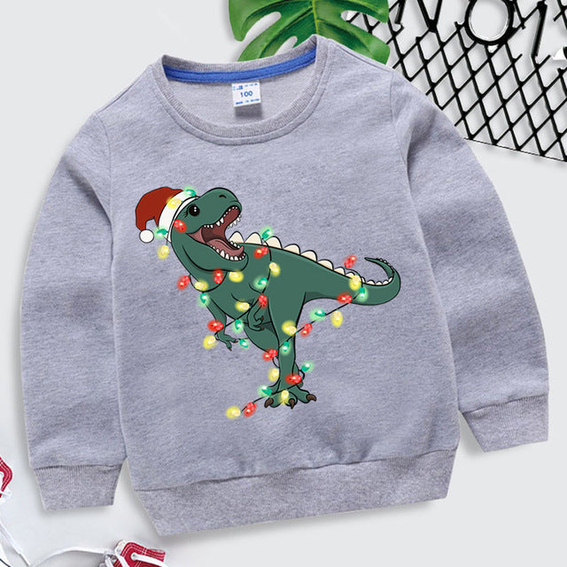 Children's Christmas Red Sweater Pure Cotton Autumn Clothes Western Style