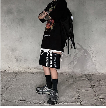 Popular logo dark print short sleeved T-shirt casual casual T-shirt man