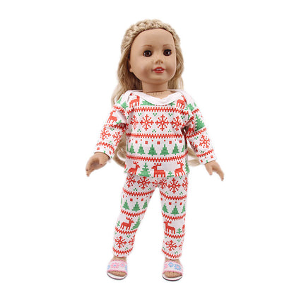 New 18-inch American Girl Doll Accessories Christmas Clothes 43cm Xiafu Baby Skirt Suit