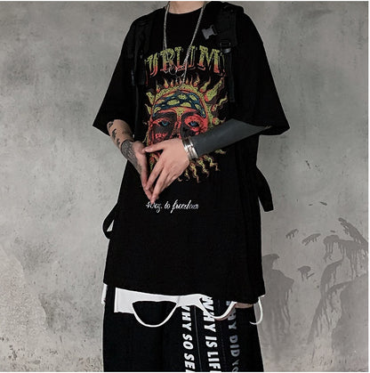 Popular logo dark print short sleeved T-shirt casual casual T-shirt man