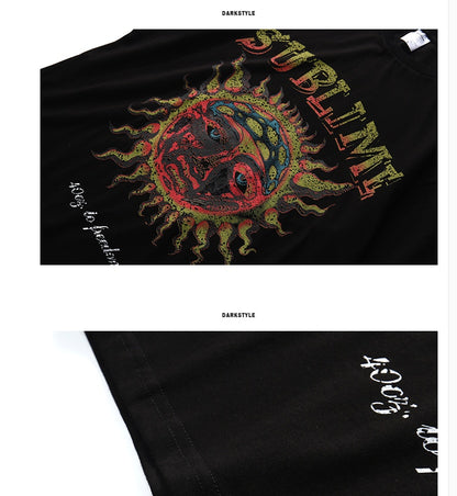 Popular logo dark print short sleeved T-shirt casual casual T-shirt man