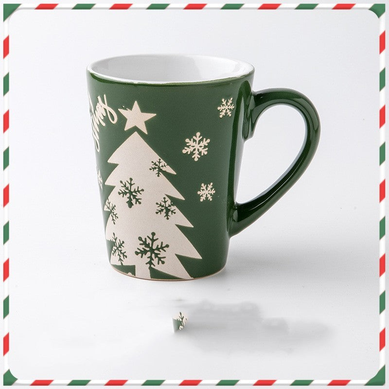 Creative Cute Cartoon Snowman Santa Claus Ceramic Cup Christmas Mug Small Gifts