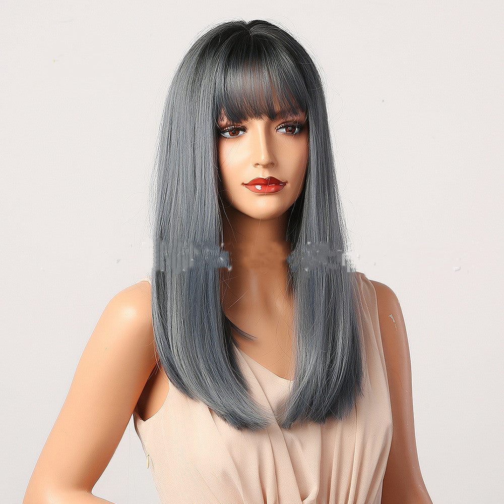 Gradient Machine-made Chemical Fiber Wigs Headgear