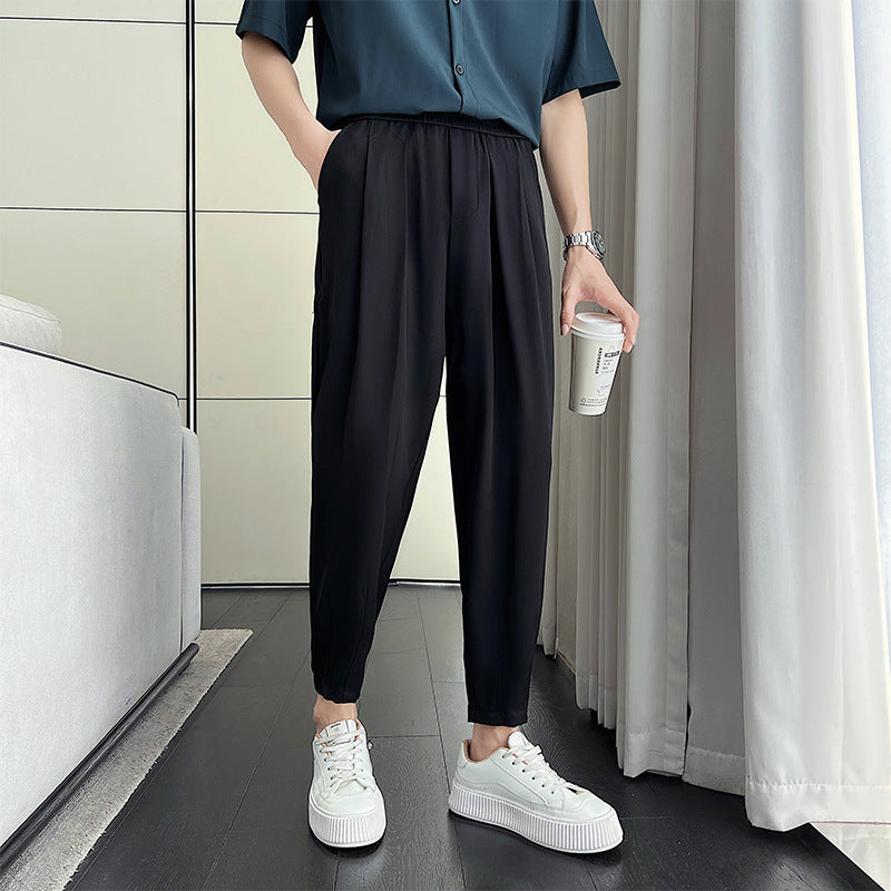 Men's Cropped Casual Pants Small Suit Pants