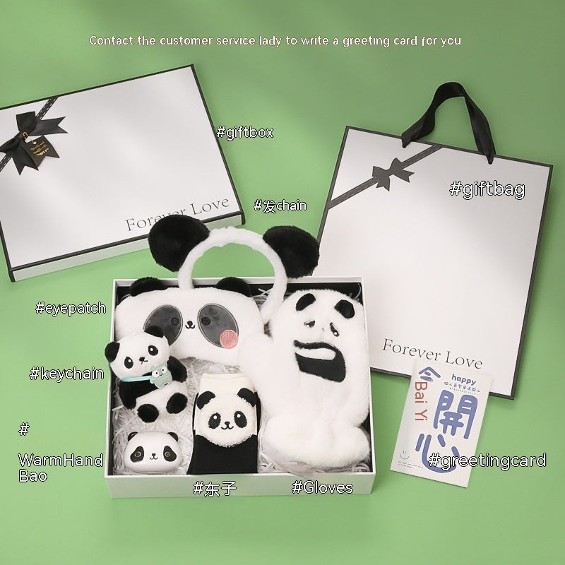 Panda Peripheral Gifts Girlfriends Birthday Elements Practical Winter Warm New Years's Banquet Hand Box Christmas