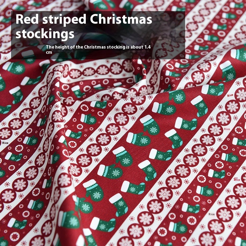 Christmas Fabric Creative Fabric Cotton Handicraft DIY Material Cotton Doll Cartoon Clothes For The Elderly