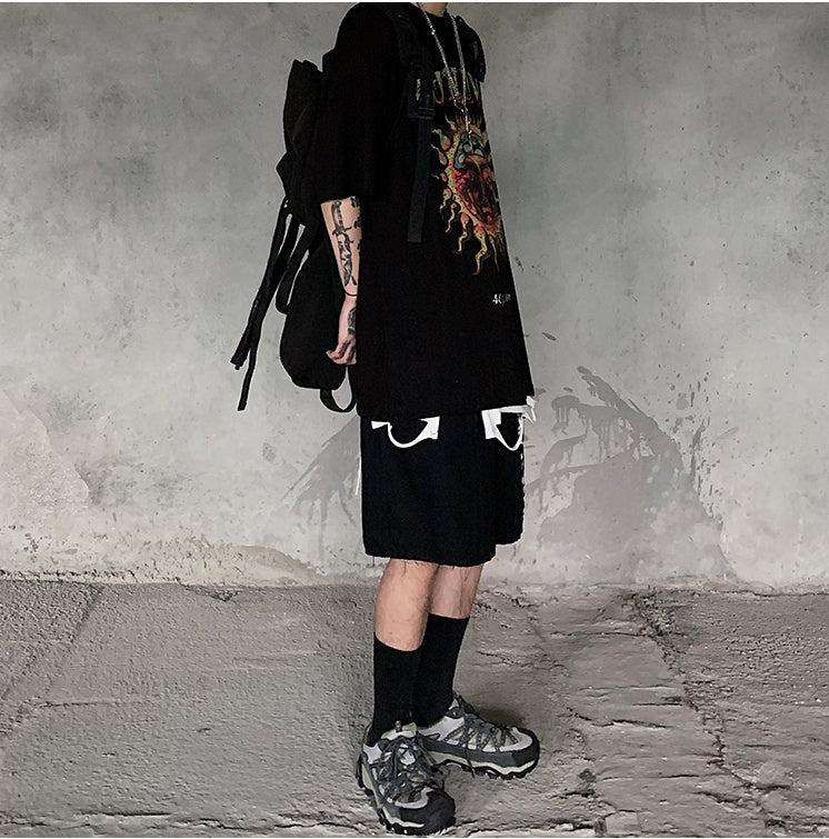 Popular logo dark print short sleeved T-shirt casual casual T-shirt man