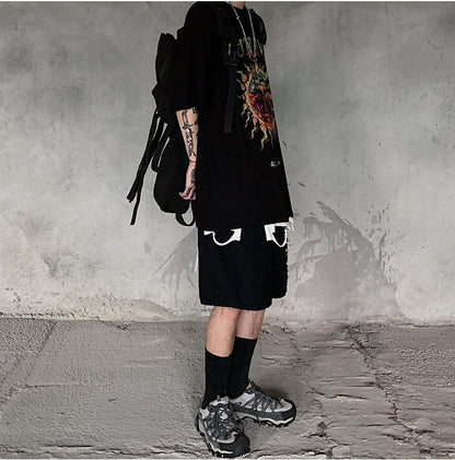 Popular logo dark print short sleeved T-shirt casual casual T-shirt man