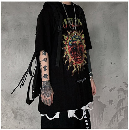 Popular logo dark print short sleeved T-shirt casual casual T-shirt man