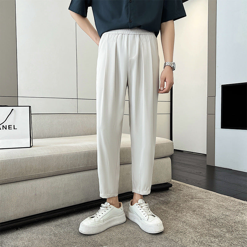 Men's Cropped Casual Pants Small Suit Pants