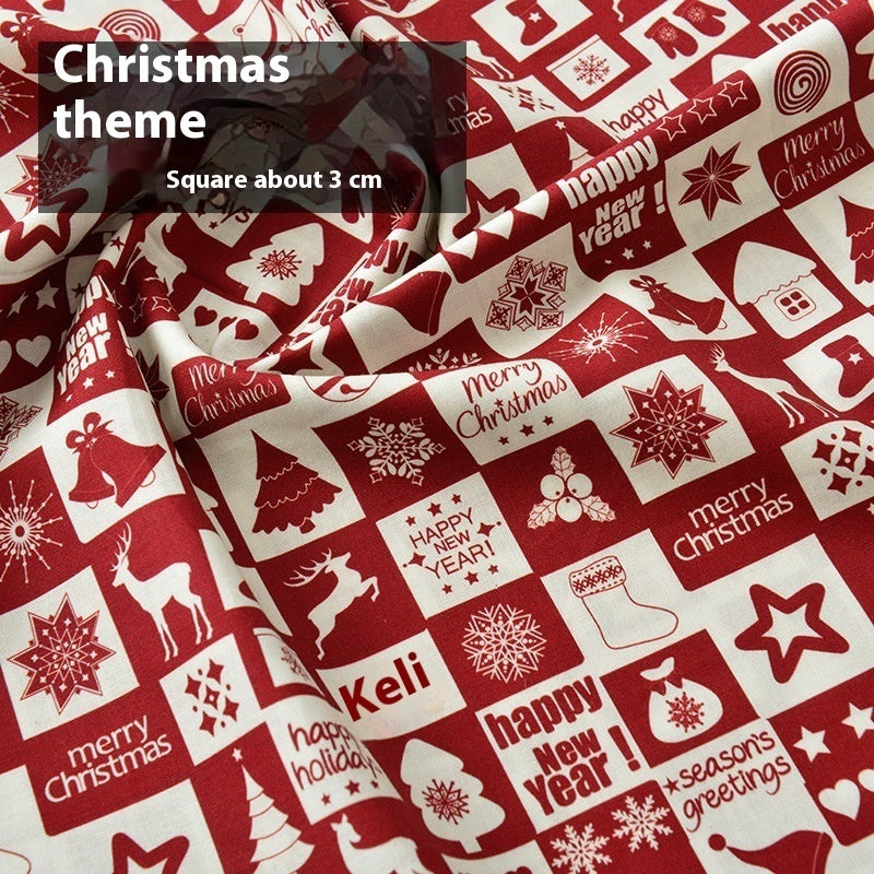 Christmas Fabric Creative Fabric Cotton Handicraft DIY Material Cotton Doll Cartoon Clothes For The Elderly
