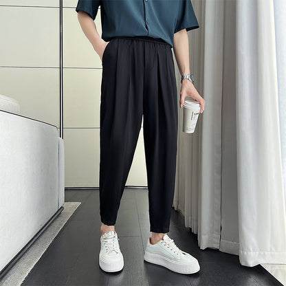 Men's Cropped Casual Pants Small Suit Pants