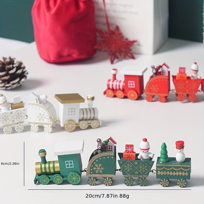 Christmas Decorations Wooden Train Children's Gifts Christmas Small Gifts Window Decoration
