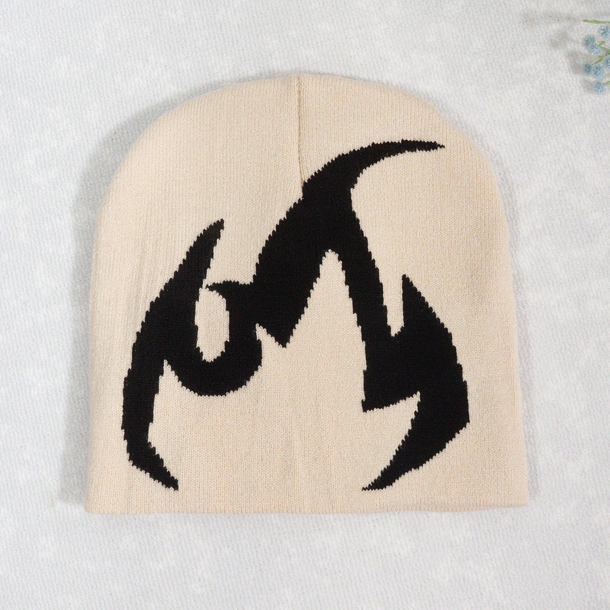 Knitted Hat Trendy Pullover Flame Pattern Jacquard Hats