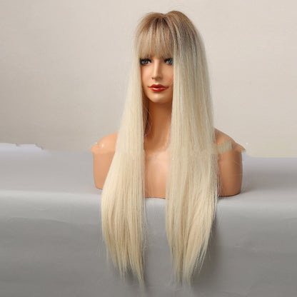 Gradient Machine-made Chemical Fiber Wigs Headgear