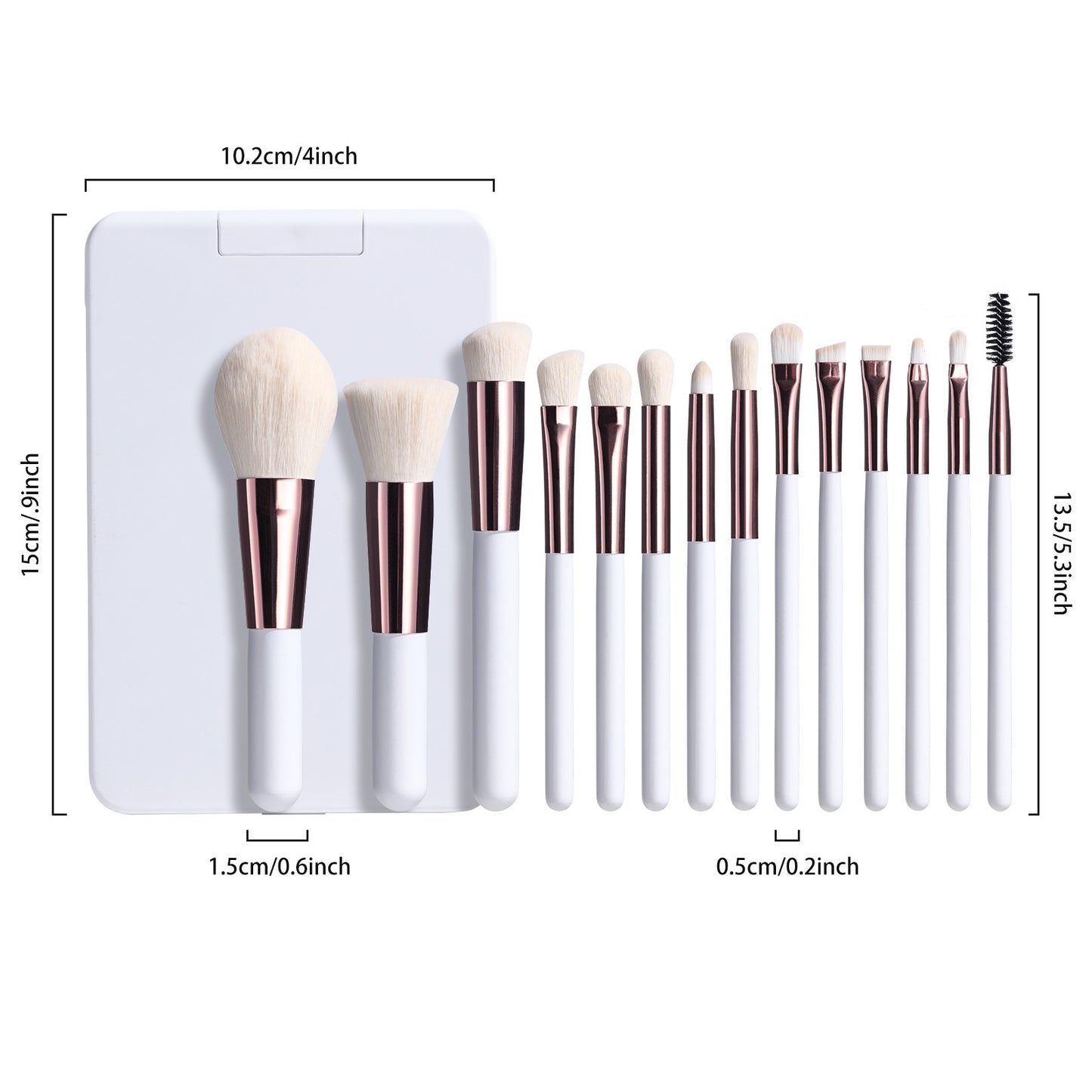 Rechargeable Luminous Mirror Portable Makeup Brush Suit