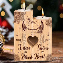 Full Lacquer Heart-shaped Candlestick Creative Wooden Ornaments Silk Screen Couple Gifts For Christmas